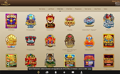 Captain Cooks Casino Games Selection