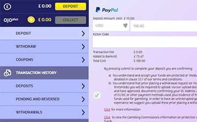 Select The Wanted Amount of Funds for Deposit