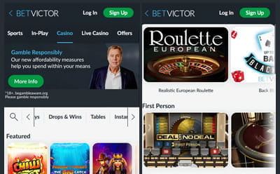 BetVictor Mobile Casino and Roulette Titles