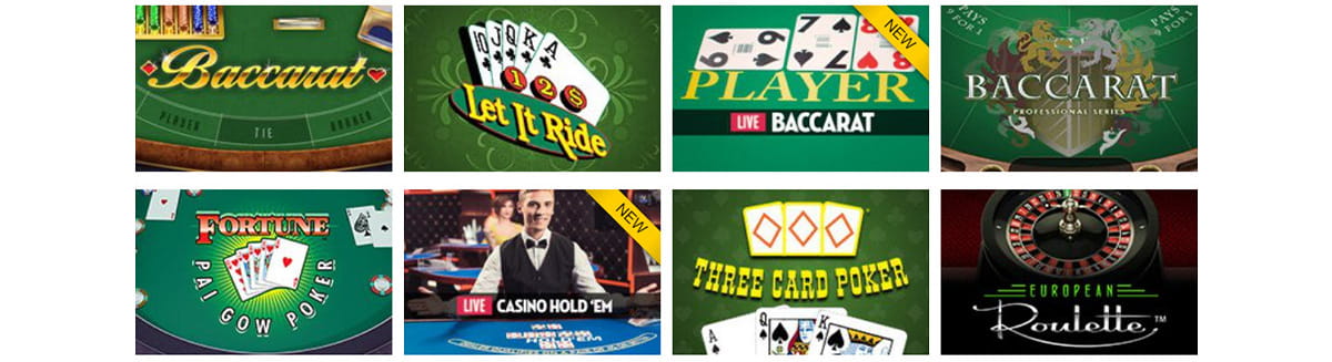 The Table Games Catalogue in Caesars Palace Online Casino NJ