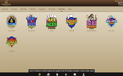 Captain Cooks Casino Other Games Selection
