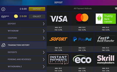 Choosing payment method at colombian nline casino