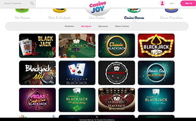 Casino Joy Blackjack Selection