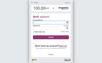 Jackpotcity Login to Your Skrill Account
