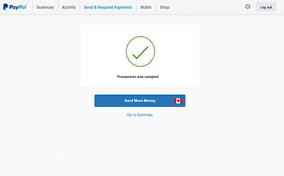 PayPal Casino Payment Confirmation