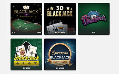 Verschillende TOTO Blackjack Tafels