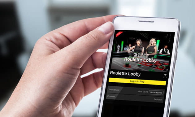 Evolution Gaming Live Dealer Roulette Lobby at Unibet Casino App