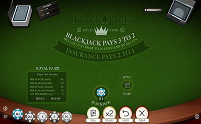 Blackjack Royal Pairs at Videoslots 