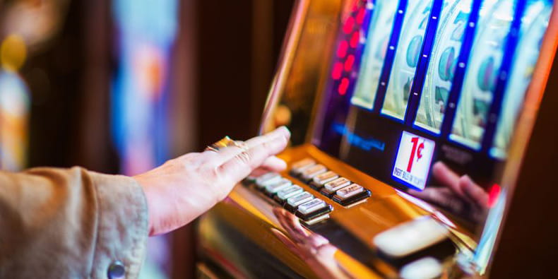 Person Playing Video Slots