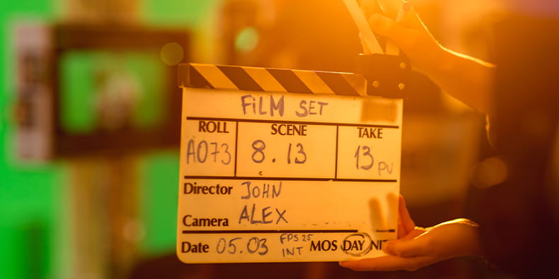 Movie Shooting Scene and a Clipart Clapper
