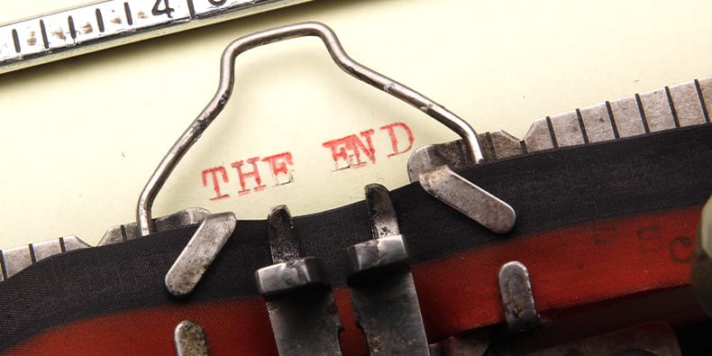 The End Written on Typing Machine