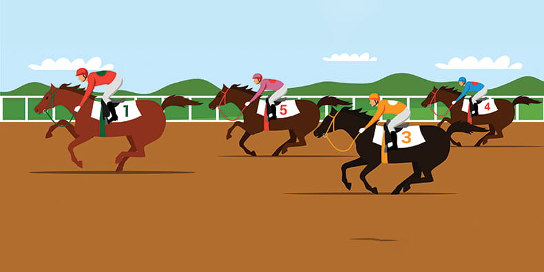 Digital Illustration of Horse Racing.