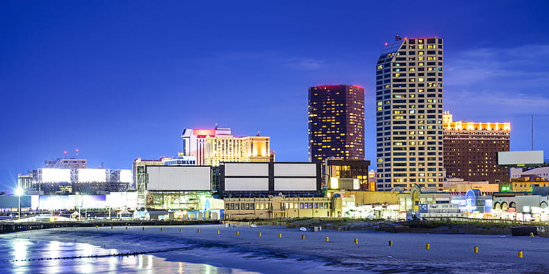 Atlantic City NJ Resort Casinos Cityscape on the Shore