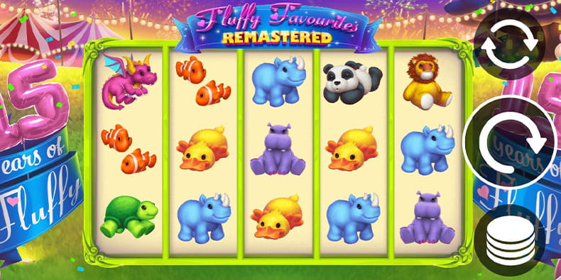 The gameplay of the Fluffy Favourites Remastered Slot