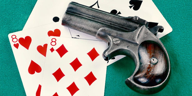 Pistol, Poker Chips, and Dice