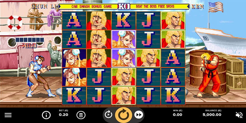 The gameplay of the Street Fighter II: The World Warrior Slot