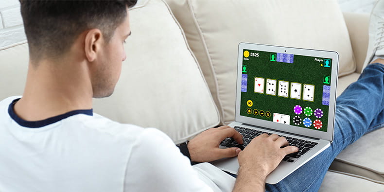 Poker Guy Playing Online 