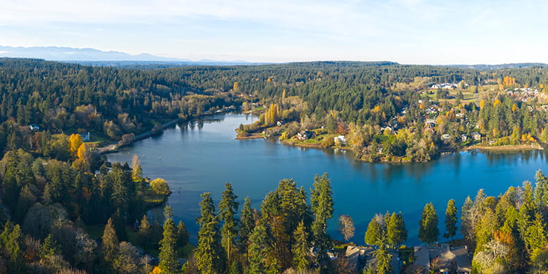 Kitsap Country and its beautiful nature from a bird view